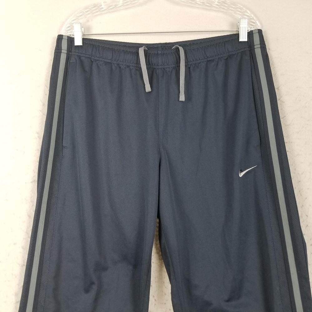 Nike Pants Mens Large Blue Gray Track Athletic Warm Up Polyester Stripe - Picture 2 of 12